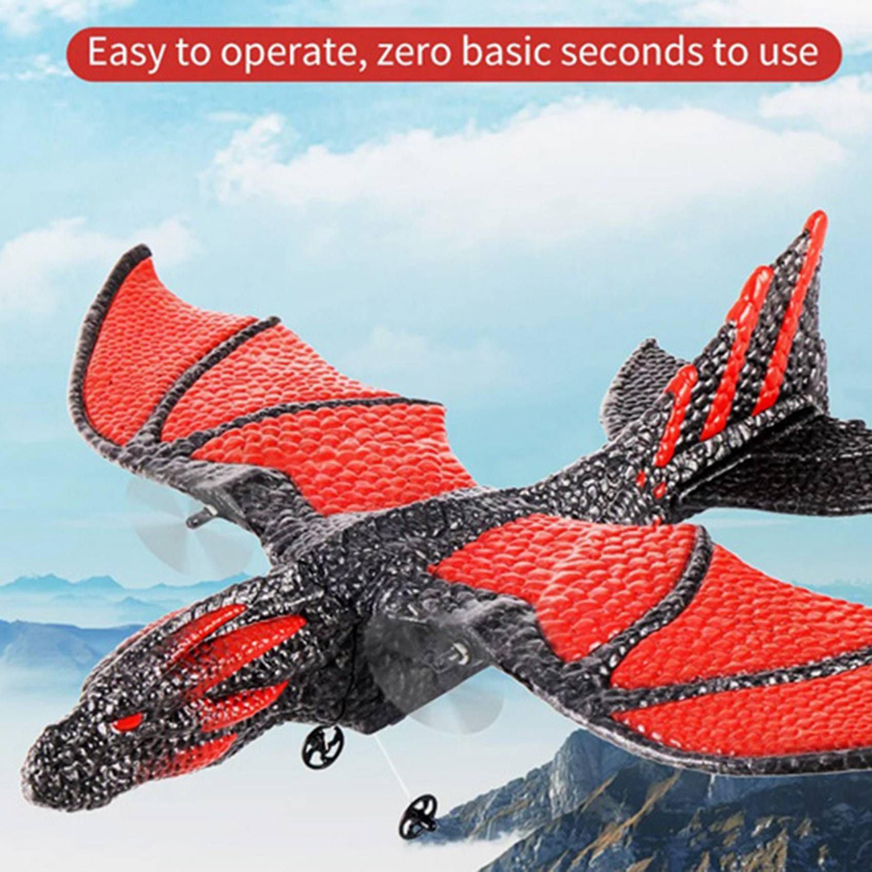 2X AvióN RC 2.4G AvióN DragóN Simulado Control Remoto Modelo AvióN Planeador EPP Juguetes de Espuma Regalo para NiñOs