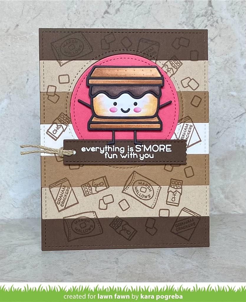 Lawn Fawn S'More The Merrier 4"x6" Clear Stamp Set and Coordinating Dies (LF2593 LF2594)
