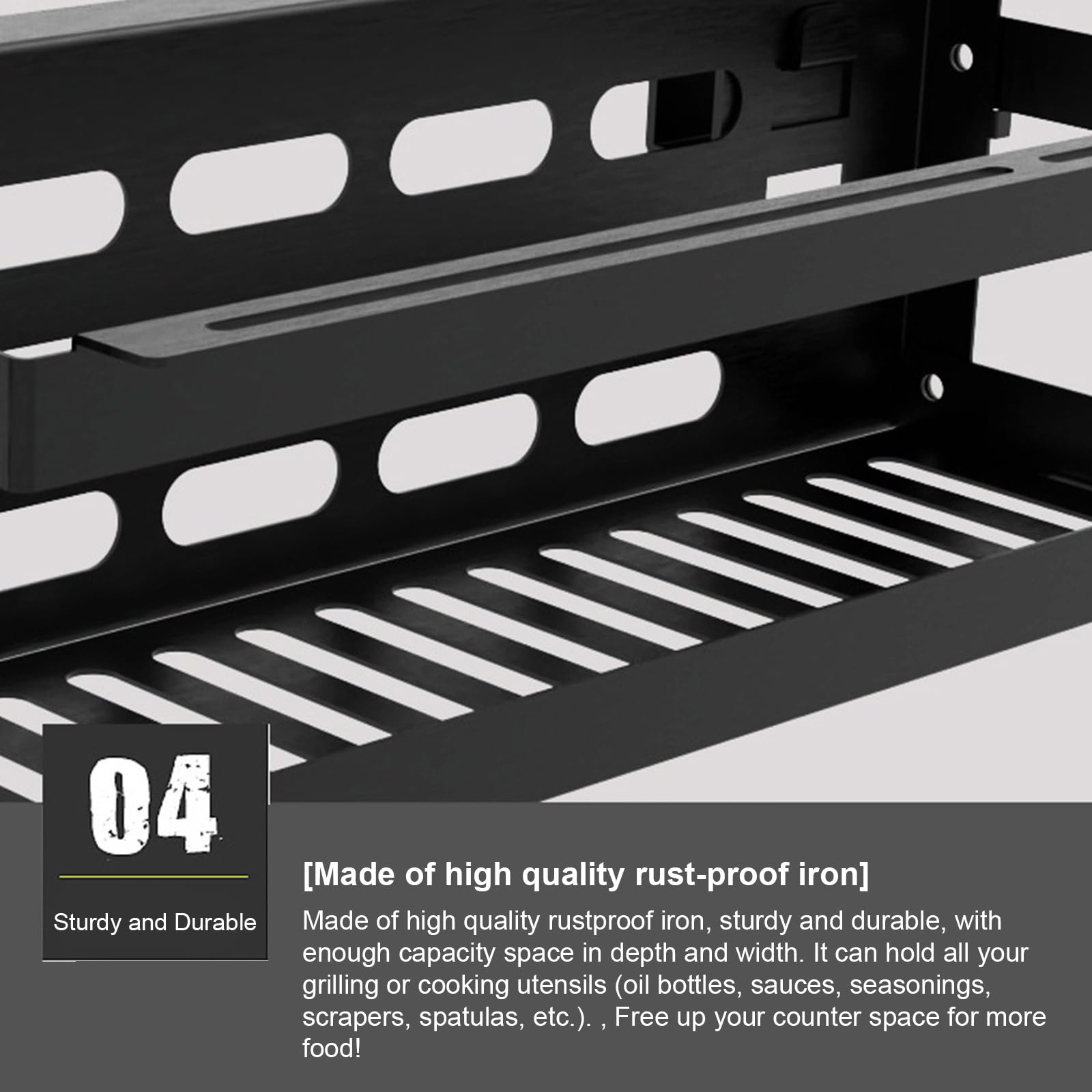 Generico Organizer für Grill, Behälter für Grill, Grillutensilien, für Schaufeln, Handtücher, Gewürze, Utensilien, Ölflaschen und Spatel für den Außenbereich
