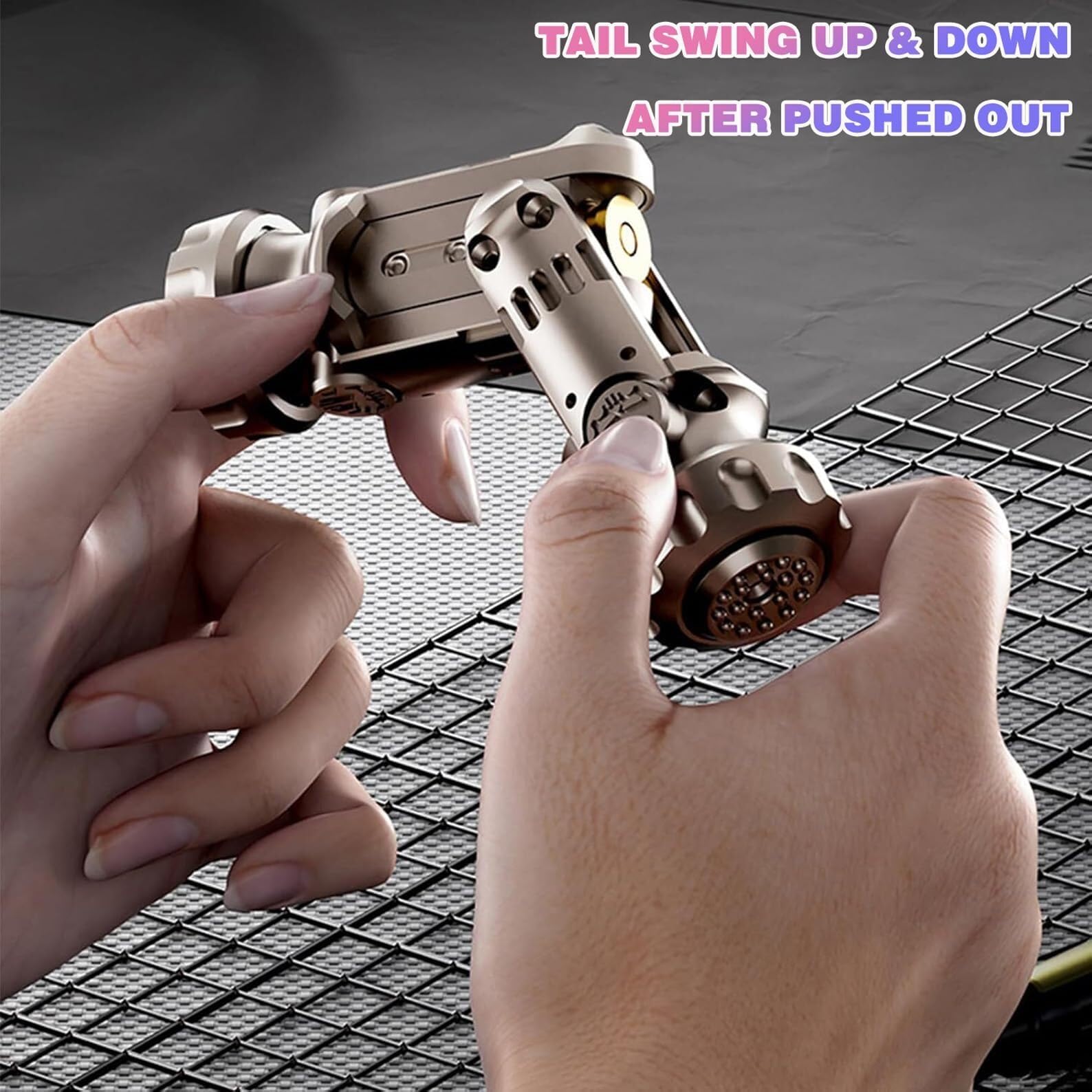 Zabawka antystresowa Combo Spinner i Slider, 1 sztuka | Metal premium CNC, ciche obracanie i klikanie. Miotacz do rzutek Idealne biuro, ADHD, niepokój. Przenośne Brązowy
