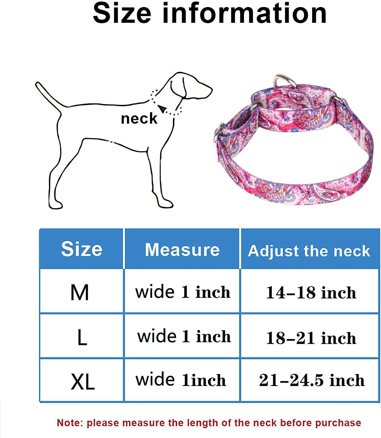 Serijoars Martingale Hundehalsband Verstellbar – Strapazierfähiges Nylon-Halsband Für Mittelgroße Hunde, Weiß, Größe M