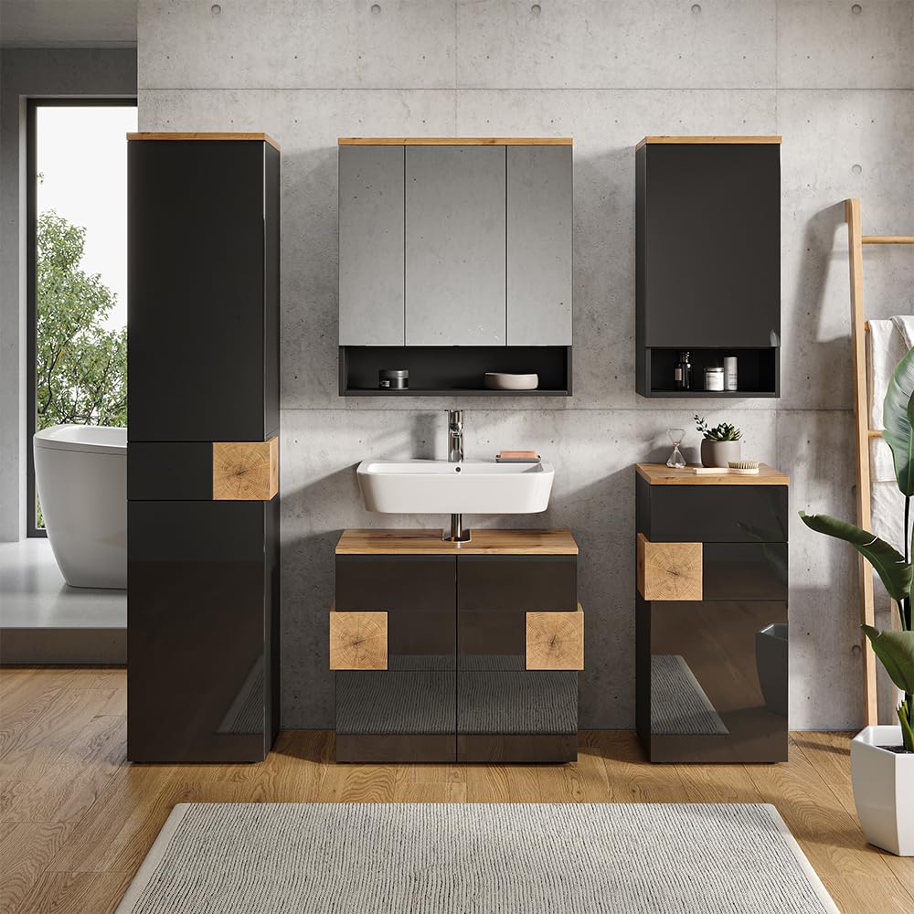 Vicco Armoire Murale Eden, Anthracite, 40x77.5cm | pour montage mural avec aménagement intérieur modulable