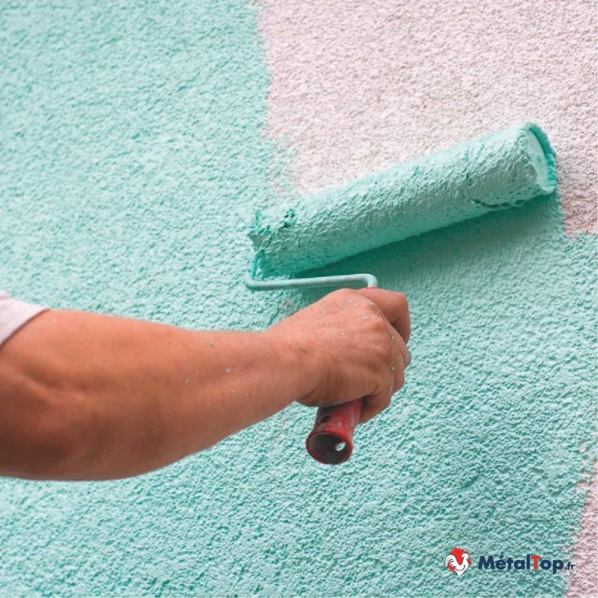 Metaltop - Peinture Mur Exterieur - Blanc pur - RAL 9010-1 L - Peinture microporeuse, application sur crépi, béton, brique pour une protection jusqu'à 10 ans