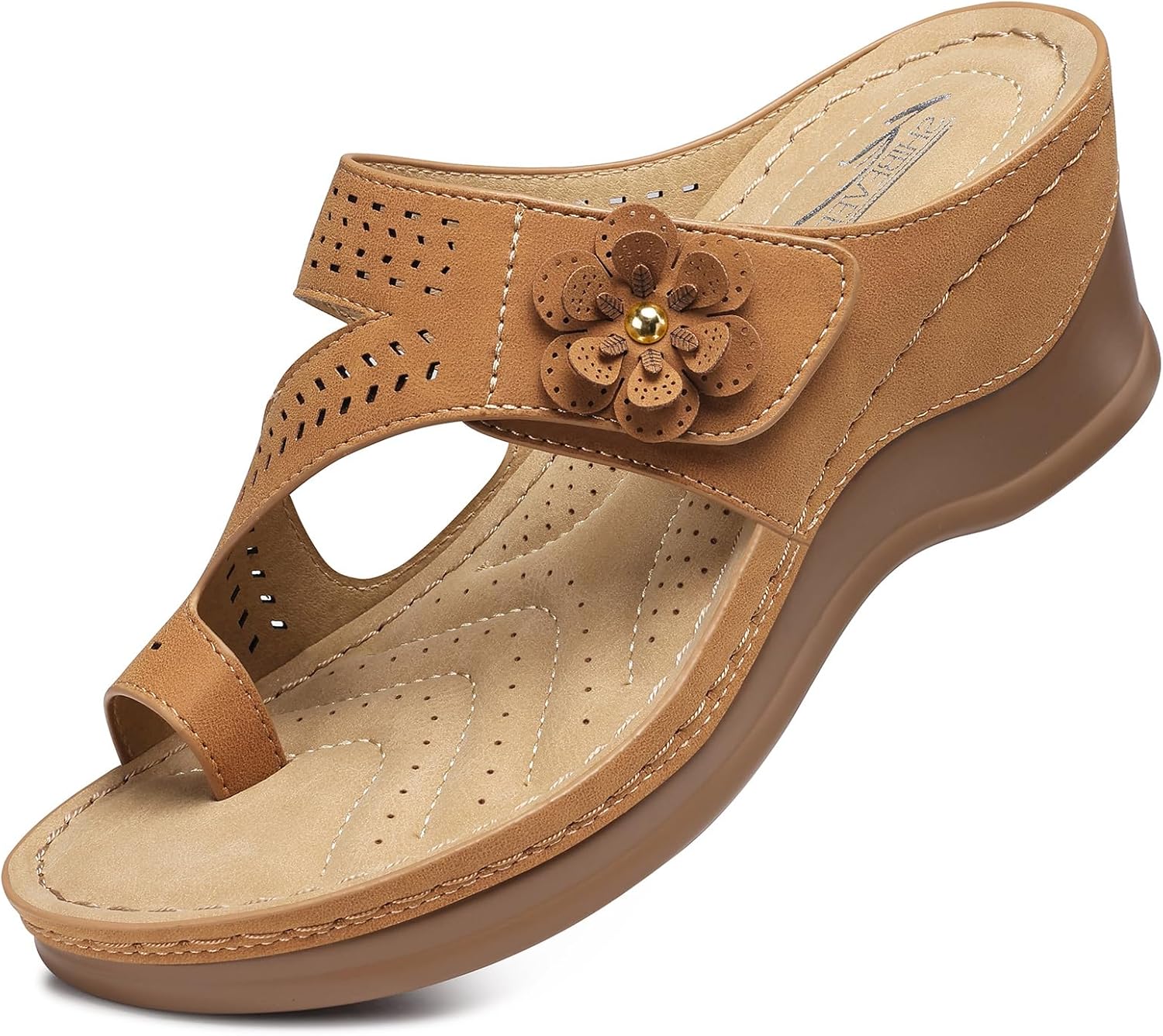 SHIBEVER Women's Wedge Sandals Platform: Comfortable Dressy Summer Casual Slip-On Flip Flops Women Sandals