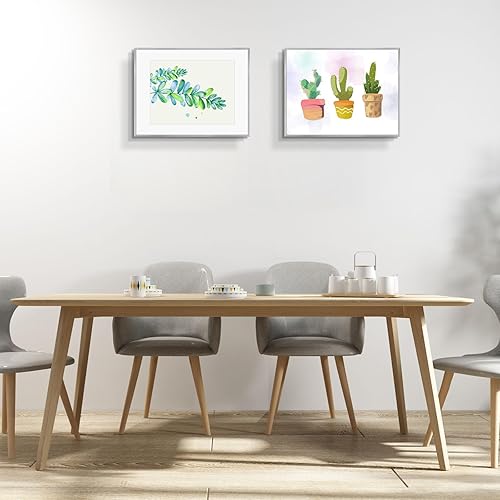 Vista 15 de Frametory - Marco de aluminio de 11 x 14 para fotos de 8 x 10 (en pulgadas), con paspartú marfil, de pared, con gancho de sierra, pestañas Bronce