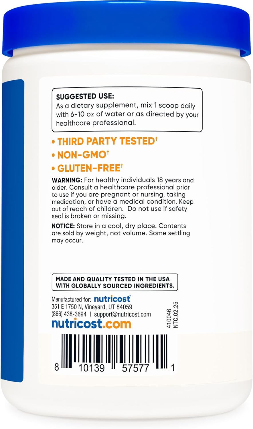 Nutricost Prebiotic Fiber Unflavored (1 Pound) - Vegan, Gluten-Free, GMO-Free - Image 4