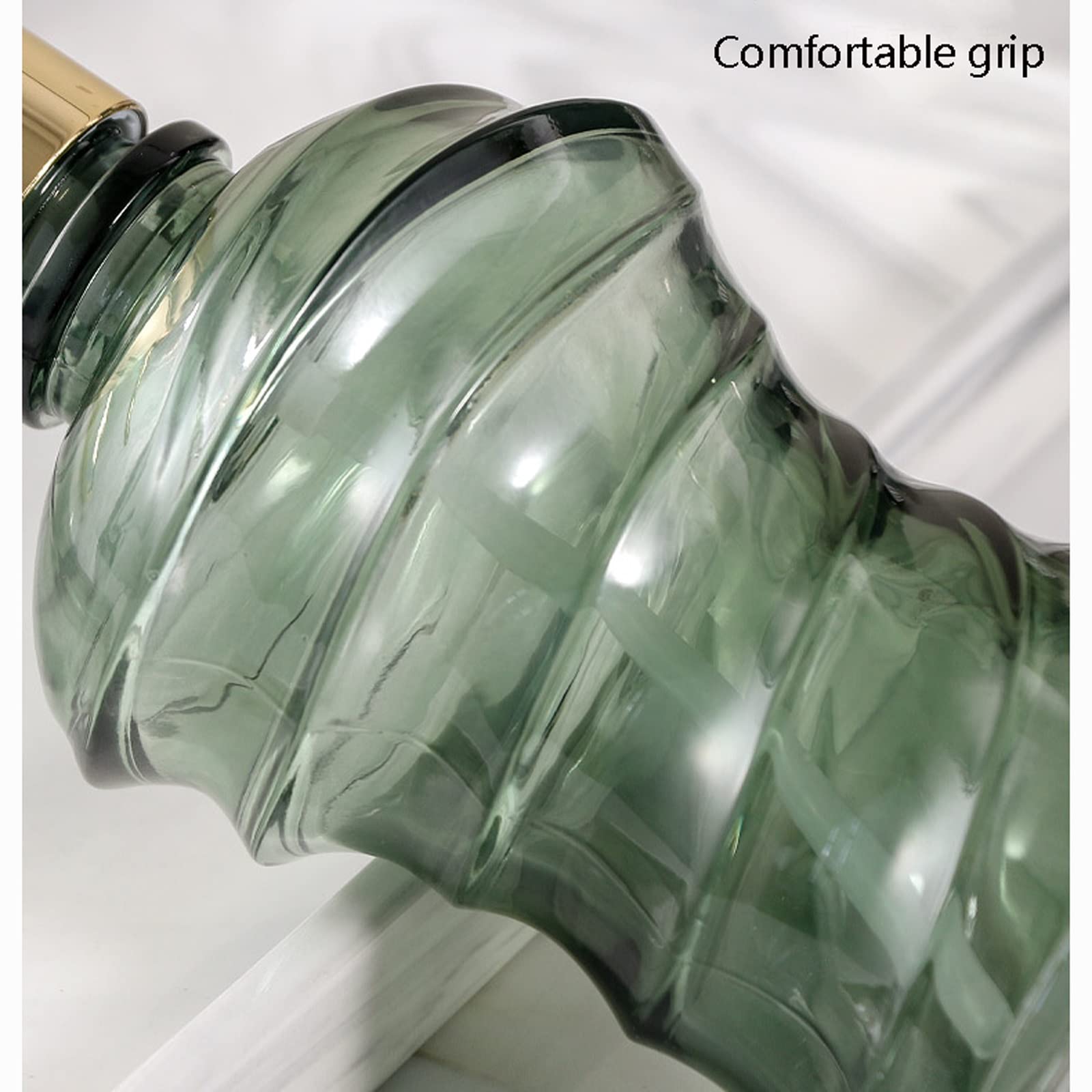 Dispenser di detersivo Liquido per Piatti, flacone in Vetro con Pompa, 390 ml, Contenitore Ricaricabile per Bagno, Lavanderia, Cucina e Piano di Lavoro.