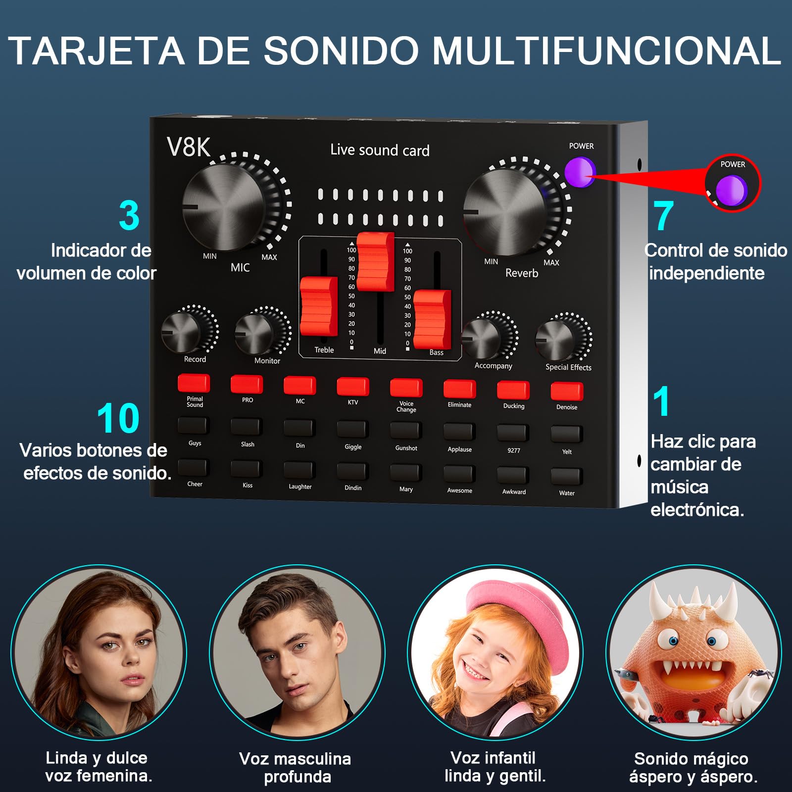 Paquete de equipo para podcast, Micrófono Podcast, Mesa de Mezclas con Diseño En Forma de Corazón Micrófono BM800, set de micrófonos para podcast para gamers, podcasting, grabación, canto y streaming