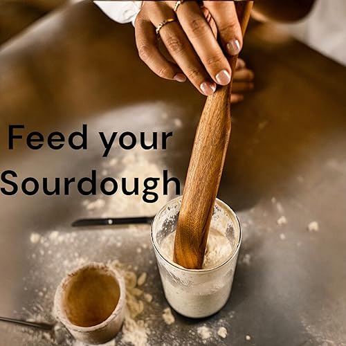 Miniatura 5 de Skinny Spurtle para iniciador de masa madre, untar, cocinar, mezclar, alcanzar la parte inferior del tarro por Paz Fumis