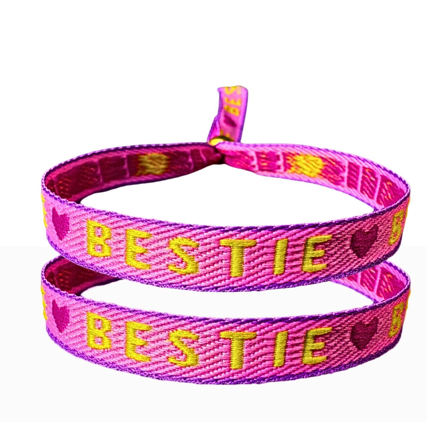 happymaker - Bestie Bracelet Set, 2 Fabric Bracelets in Surfer Style for Women, Best Friend Gift, Waterproof and Handmade in Germany