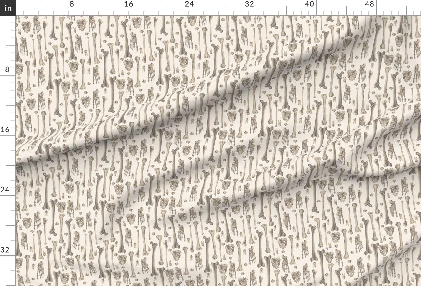 Spoonflower Fabric - Bones Anatomy Skeleton Medicine Pencil Drawing Biology Printed on Upholstery Velvet Fabric Fat Quarter - Upholstery Home Decor Bottomweight Apparel
