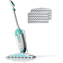 Shark Steam Mop with 2 Machine Washable Dirt Grip Pads, Removable Water Tank, Lightweight, Steam Cleaner for sealed Hard Floors, Marble, Stone, Hardwood, Tile, Laminate, White/Seafoam, S1000