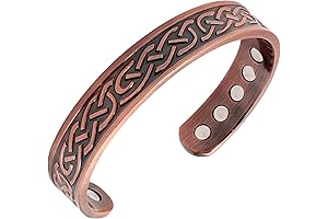 Heavyweight Large Copper Celtic Magnetic Cuff Bracelet