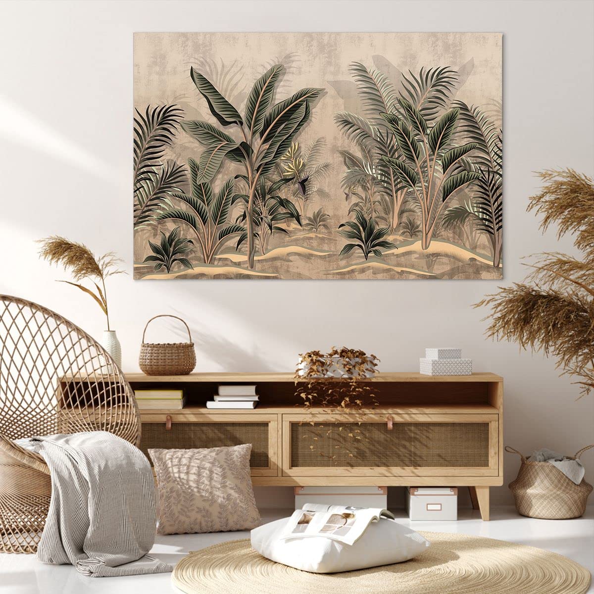 Deco Cadre Décoration Salon arbre nature champ Moderne Impression sur Toile 120x80cm Image Tableau Decoration Murale Chambre Cuisine Horizontal Art Wall Grand Tableaux Decoratifs Muraux AA120x80-3627