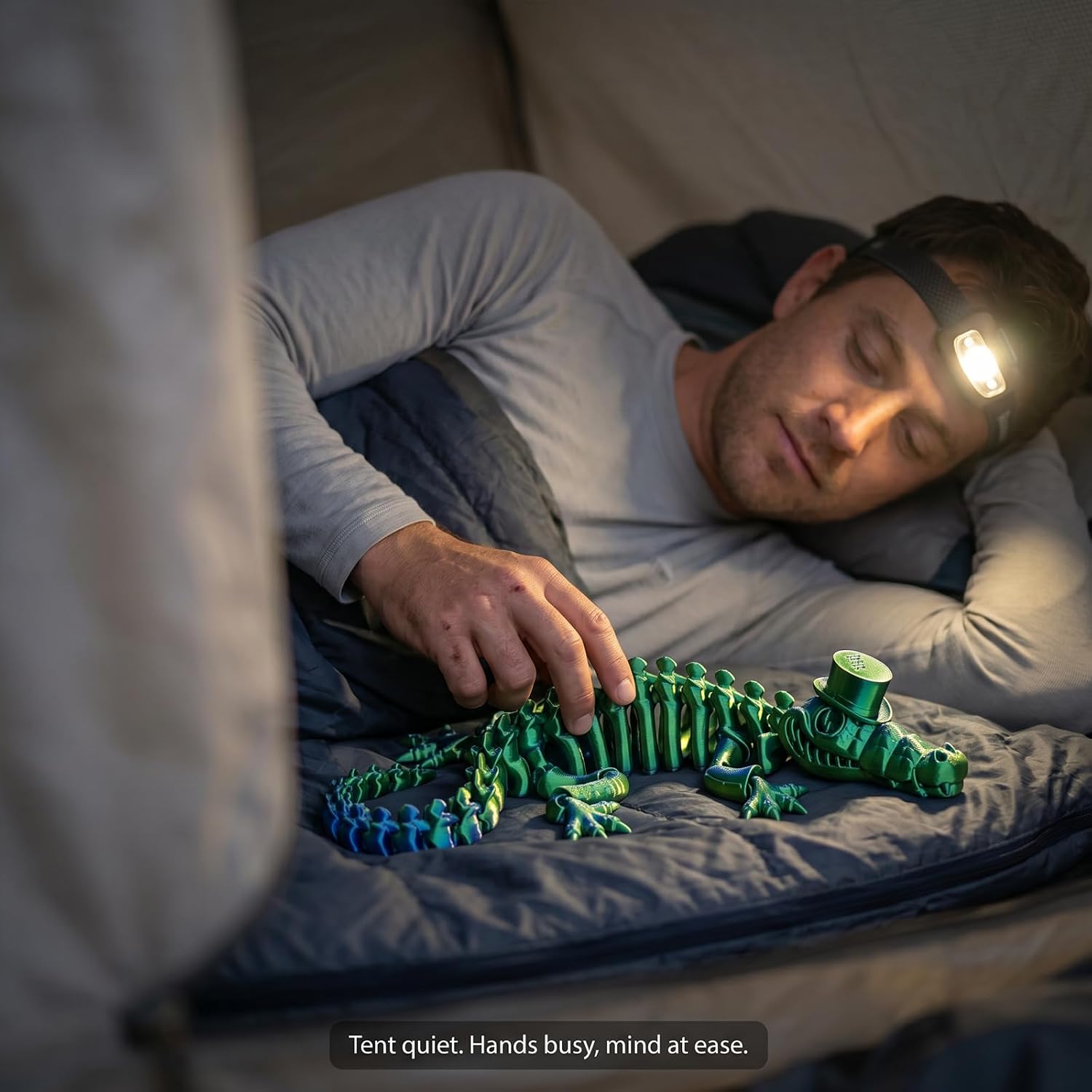 3D Printed Alligator for Outdoor: 32 Articulated Joints Comfortable to Fidget - Helper Stress-Relieving & Companion for Camping & Backpacking Trips - Travel Enthusiasts image 5