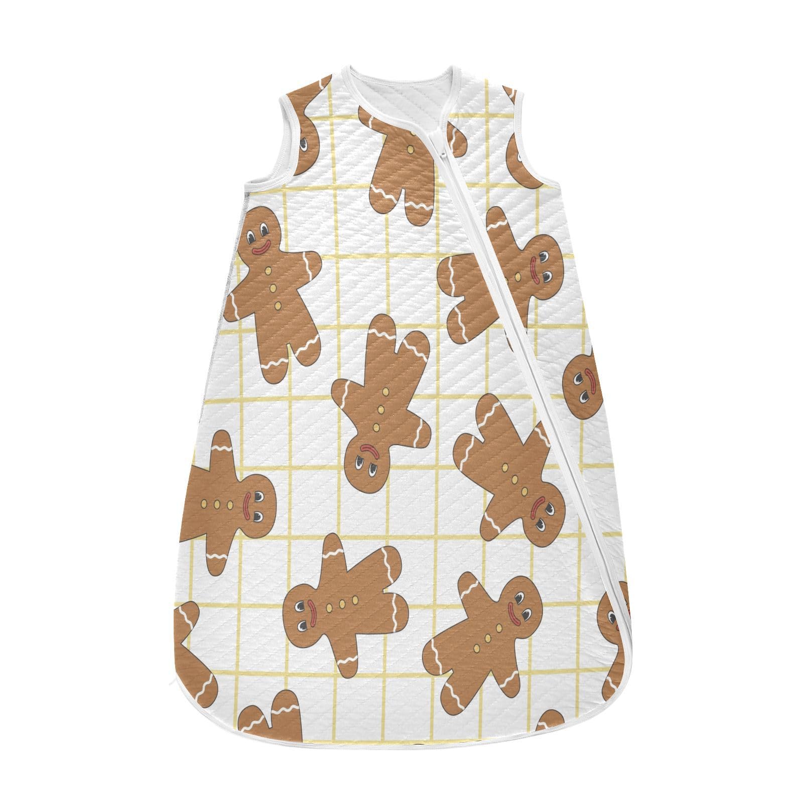 Kigai Christmas Gingerbread Baby Sleep Sack Wearable Blanket Sleeping Bag 2-Way Zipper Soft Swaddle Transition Sack