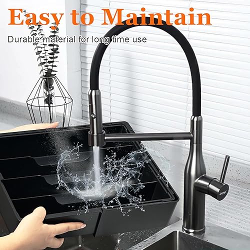 Miniatura 8 de Organizador de cubiertos de cocina para cajón, organizador de cajones de cocina expandible, organizador de utensilios ajustable, bandeja de