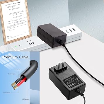 UpBright 15V AC/DC Adapter Compatible with Whisker Litter Robot 4 Open Air Connect LR4-PS-US LR4 LR4-PS Self Cleaning Cat Litter Box CW1502000RE PUR-2030 15VDC 2A 30W Power Supply Cord Battery Charger