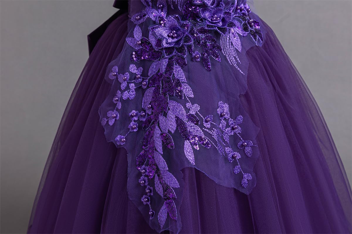 SYUKEKEYA Blumenmädchen langes Kleid Kinder Spitze Prinzessin Puffkleid Hochzeit Geburtstag Party Kleid 3390