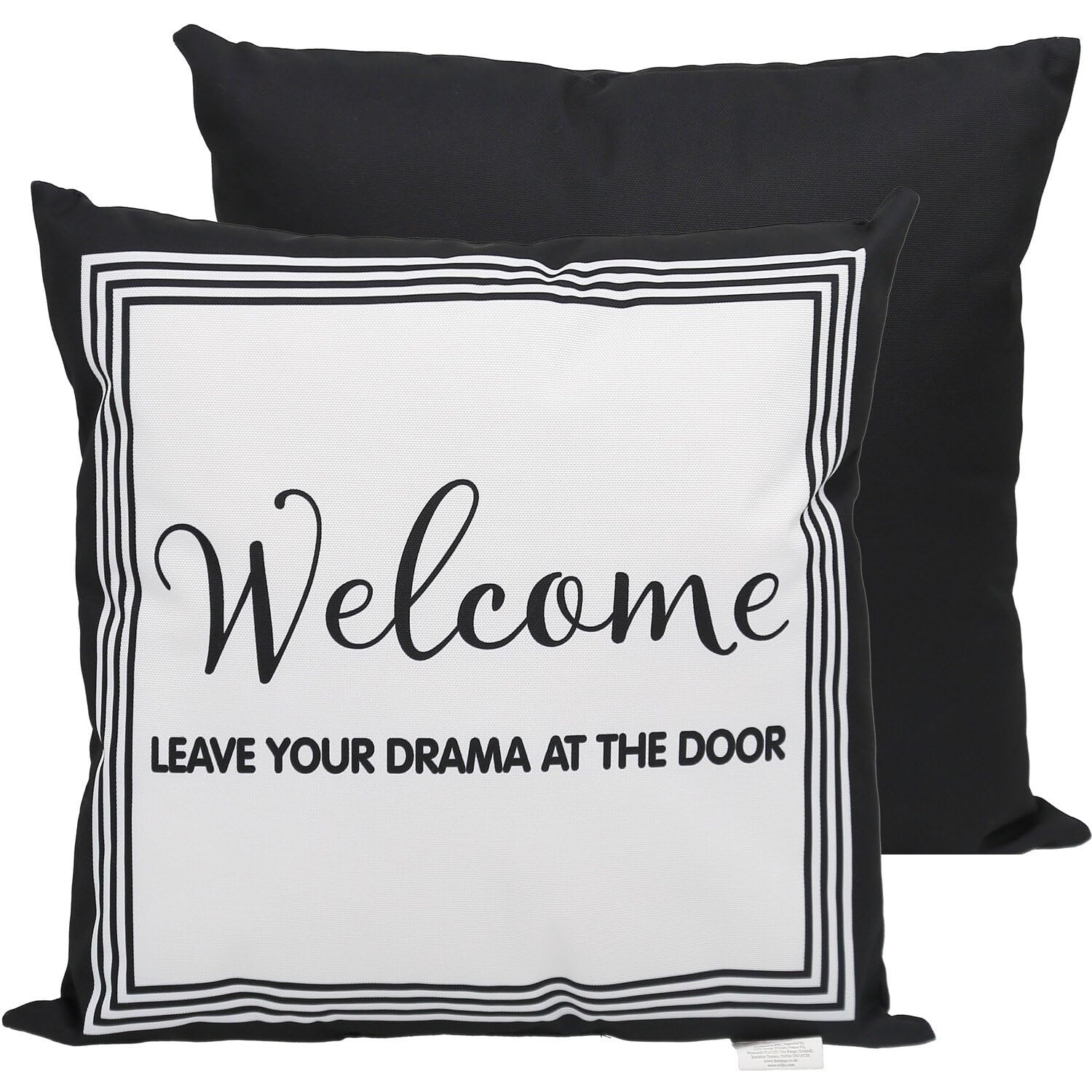 wilko Linear Lux Outdoor Cushions, Monochrome, 45x45cm, Polyester, 4 Pack