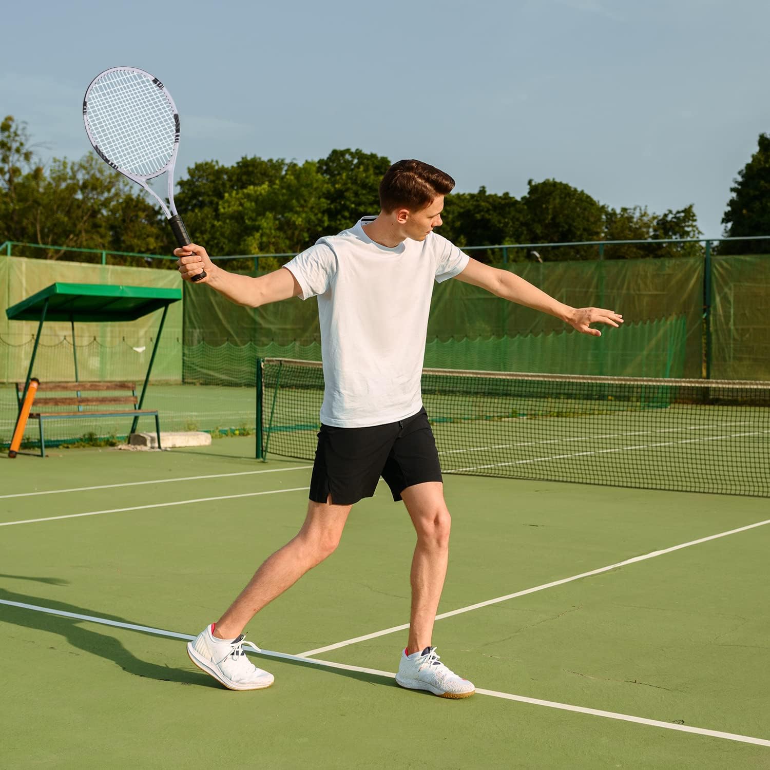 UUBEMM Tennis Rackets 2 Players Recreational for Adult,Lightweight Tennis Racquets for Beginner Student Training,Tennis Racket Set with Carrying Cover Bag,Grip Tapes,Tennis Balls