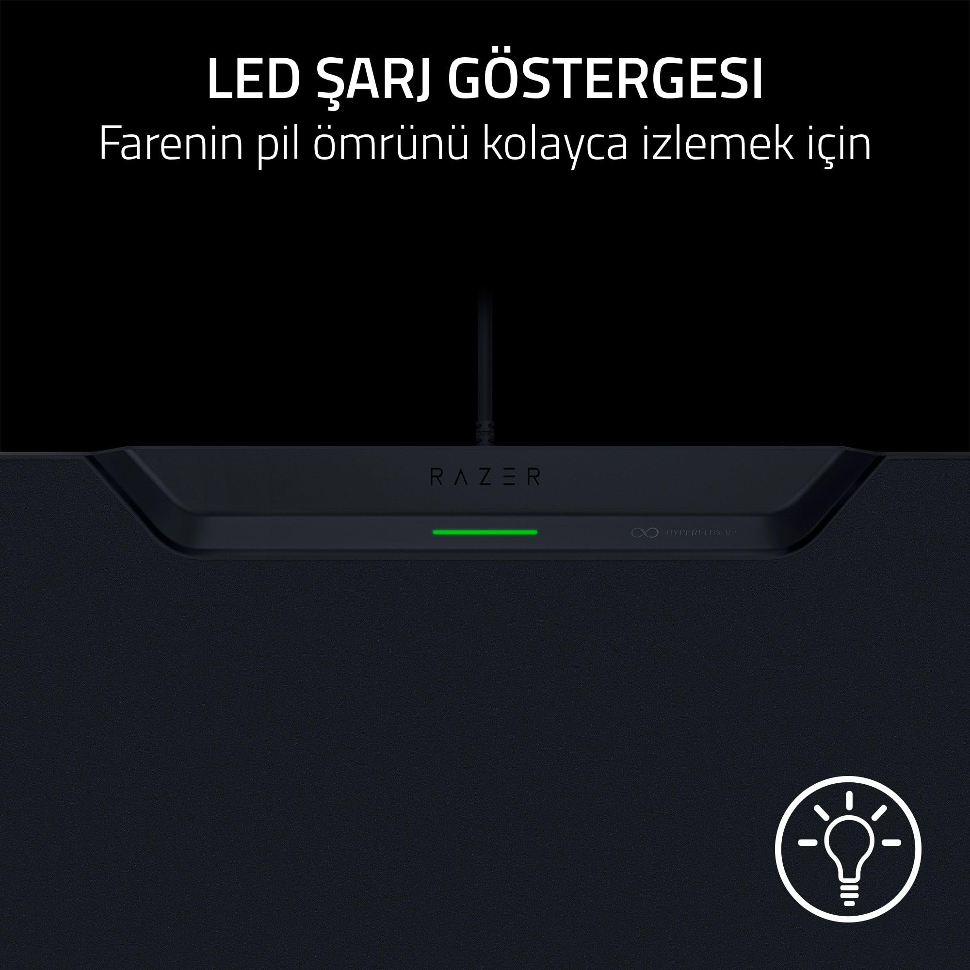 Razer HyperFlux V2 - Oyun mouse'ları için kablosuz şarj mouse pad