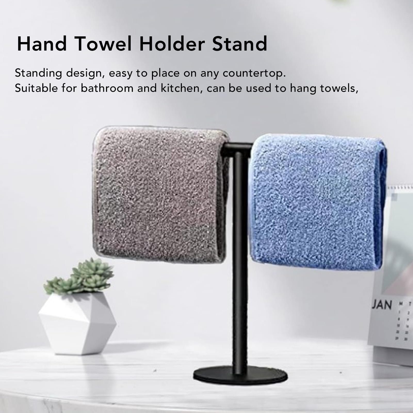 Toallero de Mano, Soporte para Toallas de Encimera, Soporte para Toallas de Mano en Forma de T para Baño, Toallero de Pie, Toallero de Mano para Cocina Que Ahorra Espacio