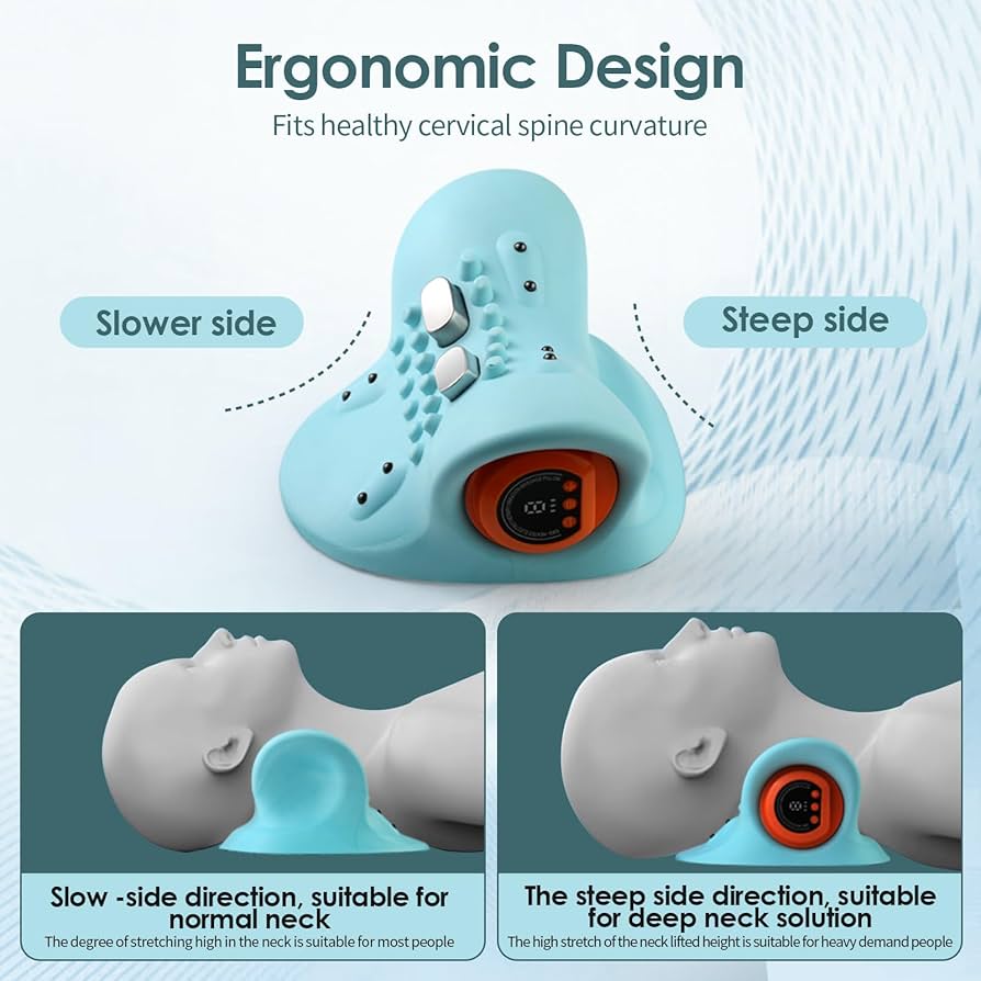 Hugterra Neck Massager, Electric Neck and Back Traction Relaxer Portable Compact Massage Pillow for Chair Ideal : Amazon.com.au: Health, Household & Personal Care