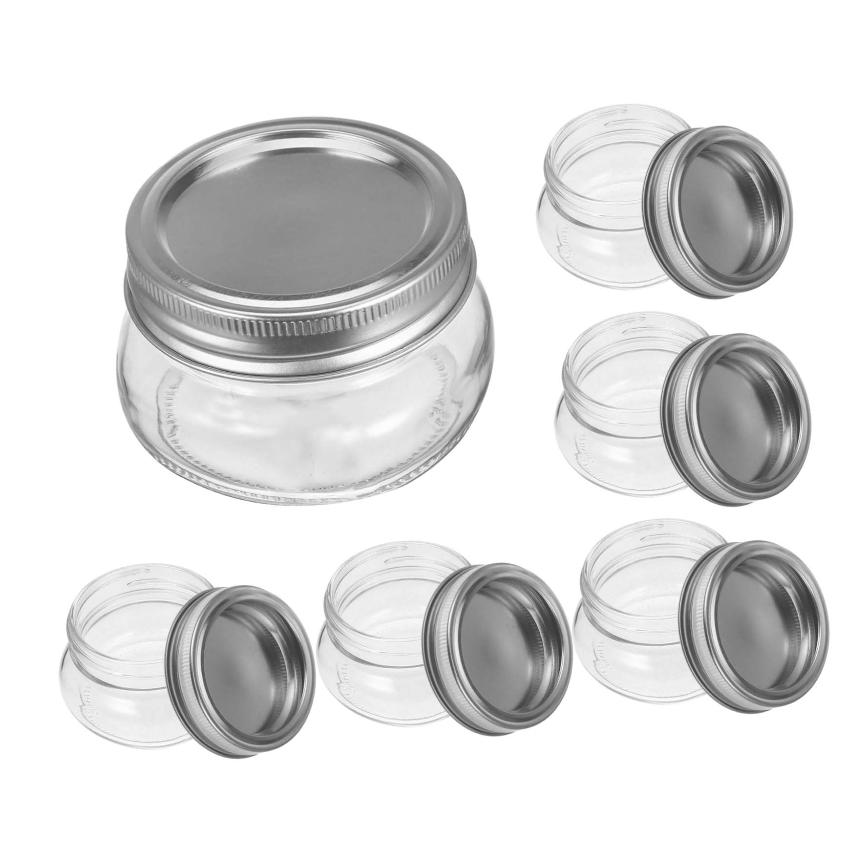 Alipis 6 Kleiner Gläser aus Glas mit Deckel 150ml Wiederverwendbar Tragbar Vorratsdosen für Küche für Tee und Marmelade