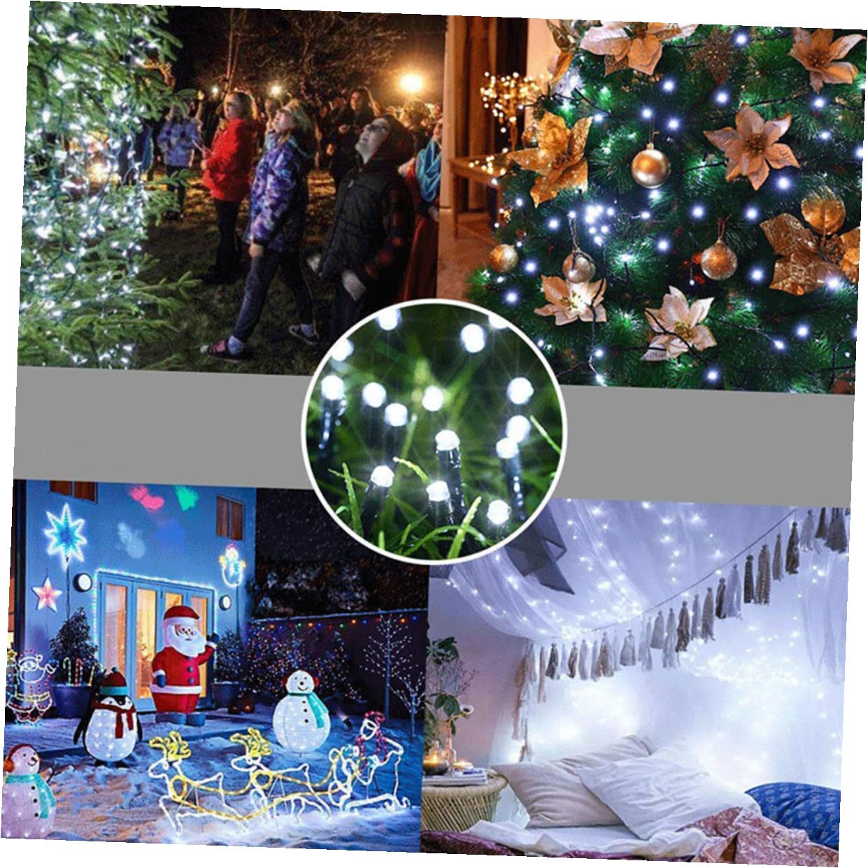 2 Satz 10m LED Solar Lichterkette mit 100 Leds Wetterfeste Ip65-geschützte Außenlichterkette aus Abs Ps für Garten Terrasse und Outdoor Partydekoration