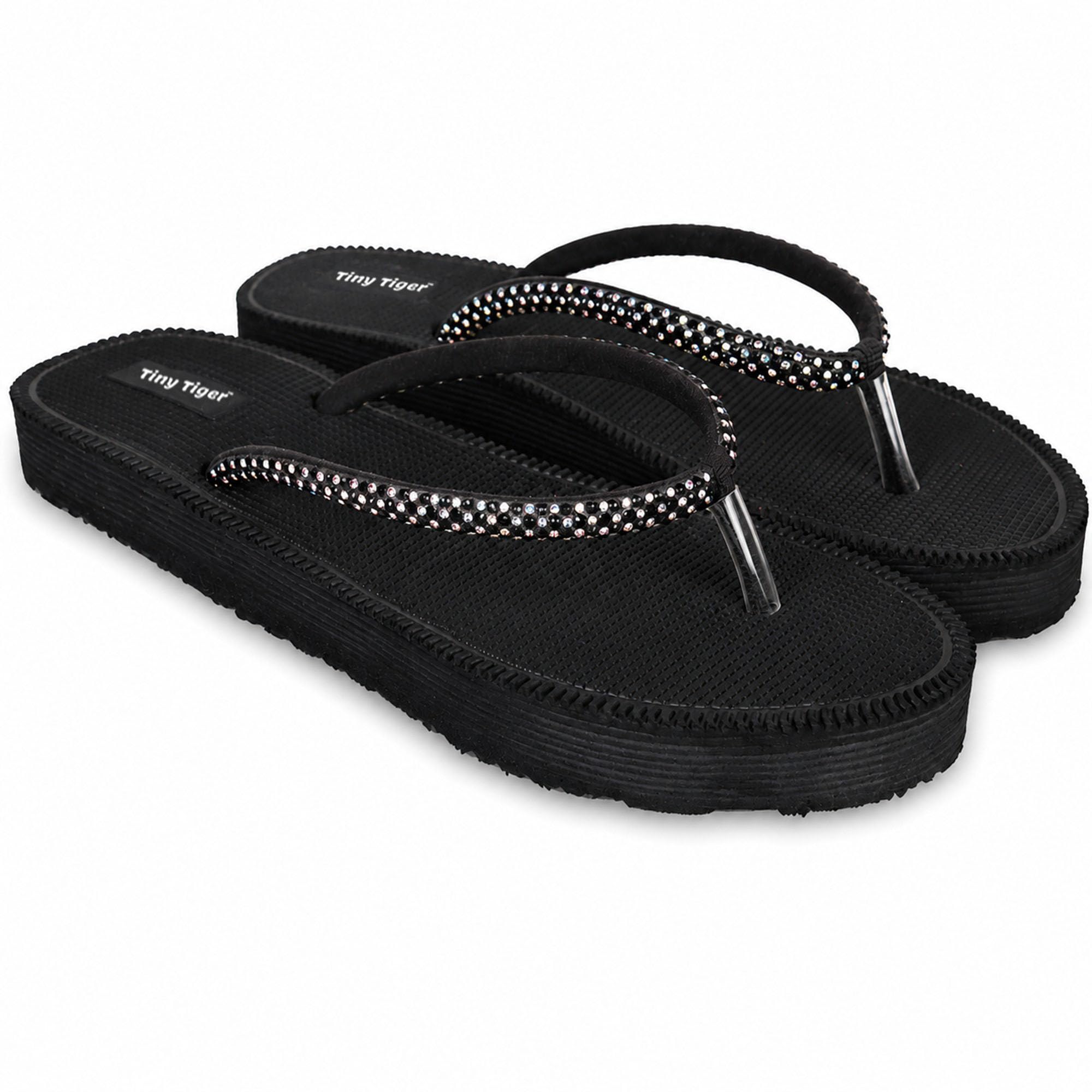 Women's Fancy Rhinestone Platform Flip Flops | Stylish Cushioned Thong Slippers for Casual, Daily Wear, Party & Outdoor Use-image-7