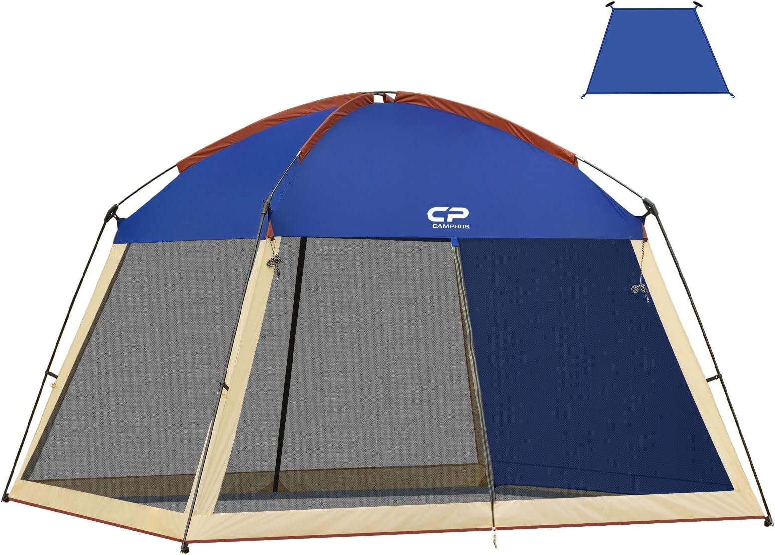 CAMPROS CP Screen House Room with 1 Pc Removal Wind/Sun Panel Canopy Tent Camping Tent Screen Shelter Gazebos for Patios Outdoor Camping Activities, 12'X12'X92in(H) - Blue