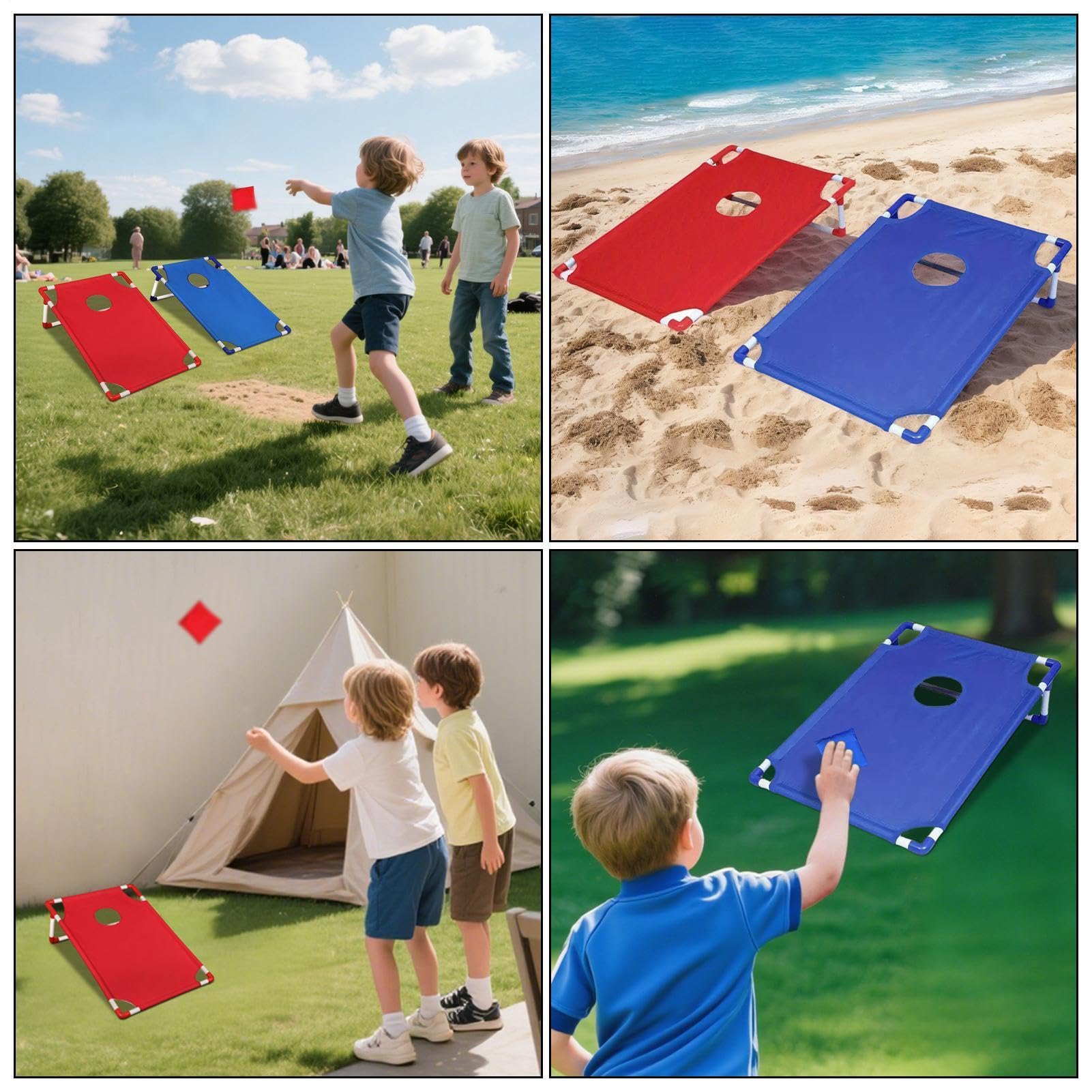 Cornhole Juego Infantil - Tabla Plegable Con 8 Bolsas | Lanzamiento