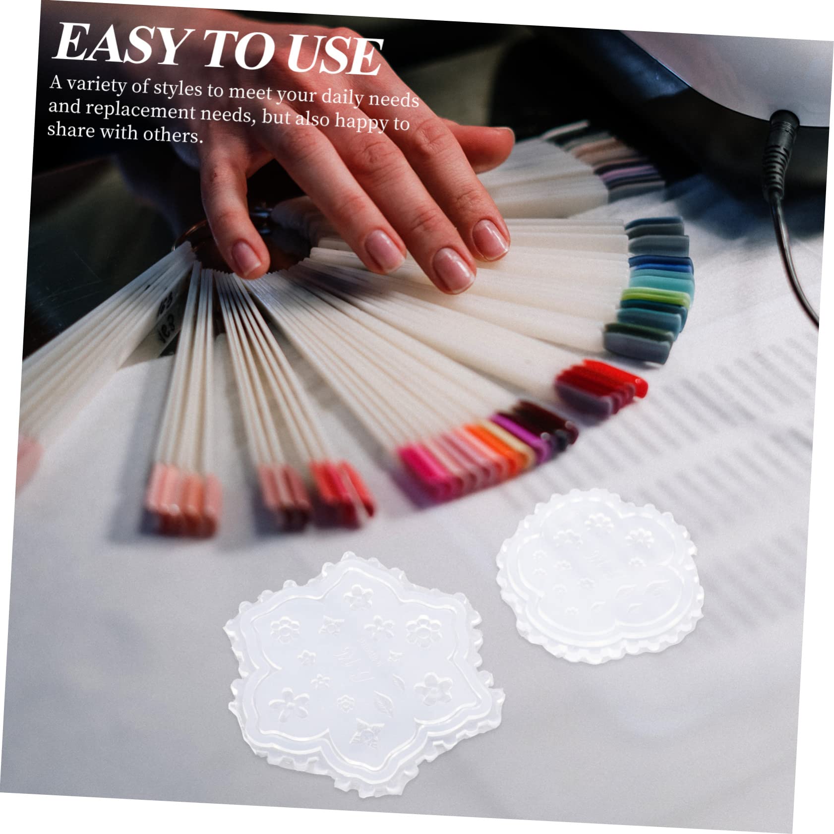 HOMSFOU 4 Set Stampo Per Intaglio Nail Art Fabbricazione Argilla Stampo in Silicone Per Intagliare Le Unghie Strumenti Per Unghie Fai Da Te Gel Di Silice 4 Pezzi*4