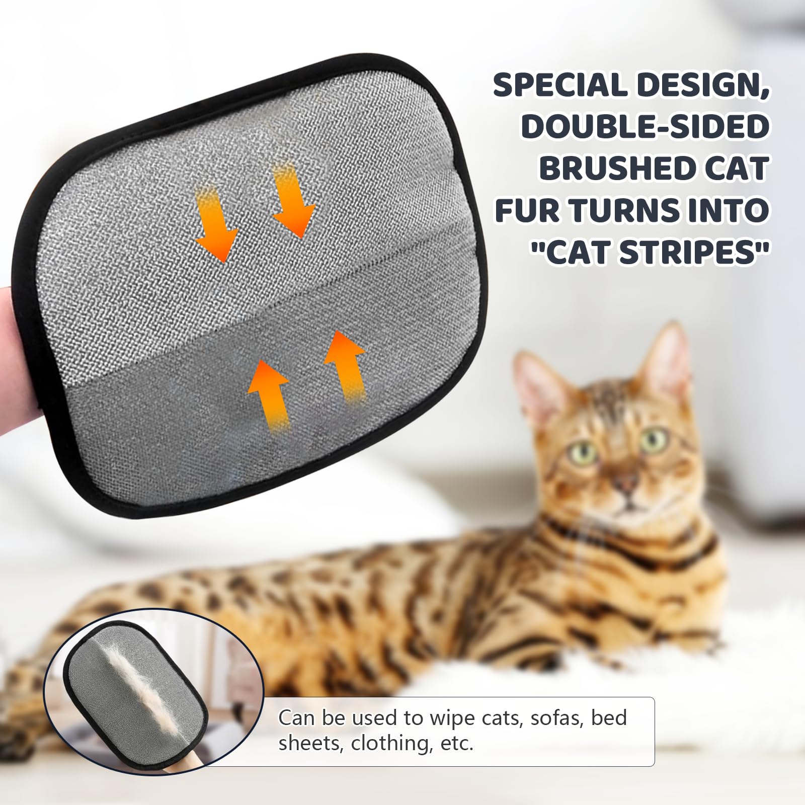 Gants Anti-poils Pour Chat Et Chien — Double Face, Réutilisables — 2 Pièces