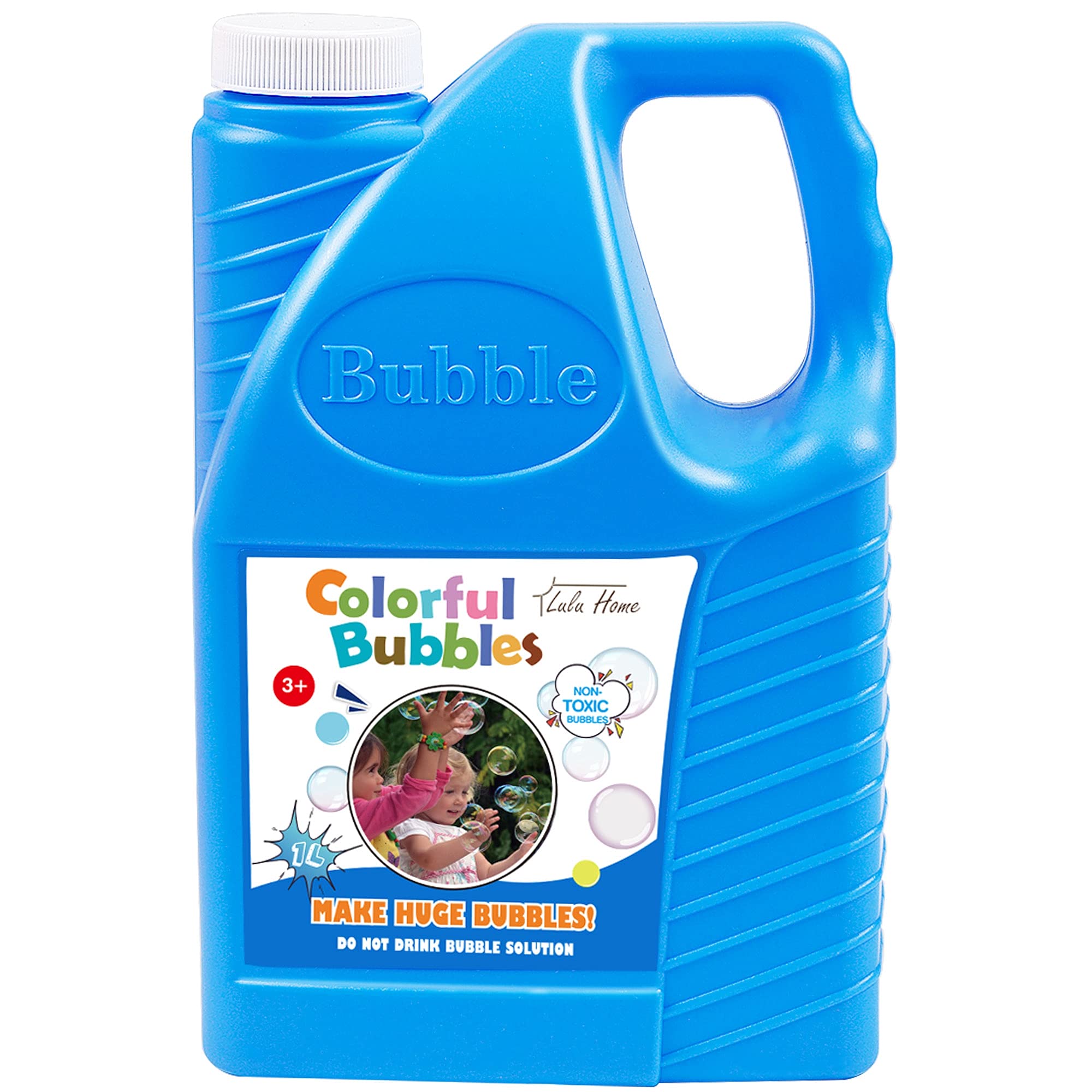 Lulu Home Bubble Concentrated Solution, 1 L/ 33.8 OZ Bubble Refill Solution for Kids Graduation Parties, Bubble Machine, Giant Bubble Wand, Bubble Gun Blower (Blue)
