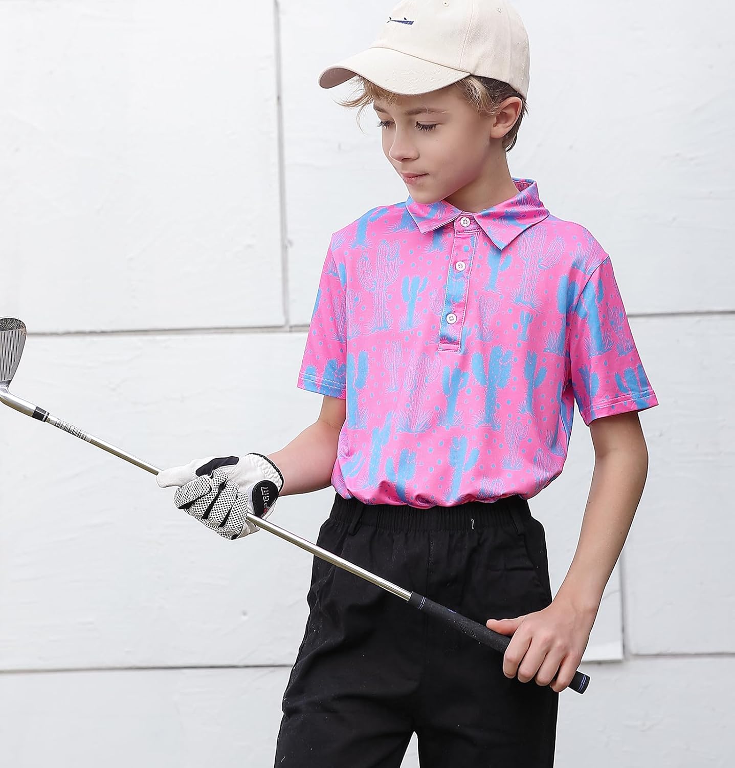 RAISEVERN Boys Polo Shirt Hawaiian Golf Collared Performance Tops Kids Short Sleeve 5-14 Years - Image 3