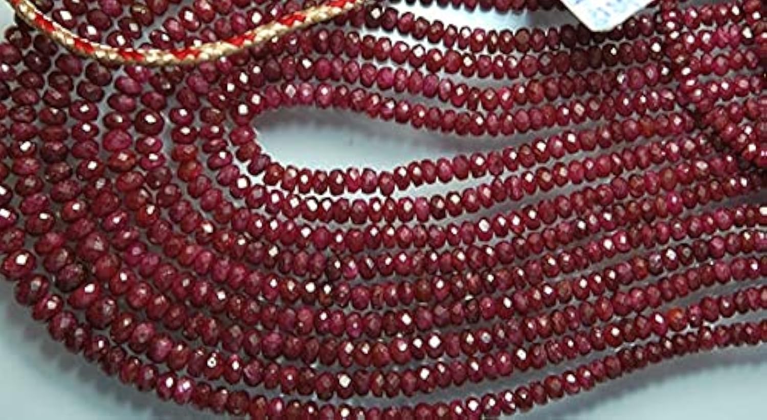 Collier rubis naturel AAA et fermoir argent 925 de 40 cm pour création de bijoux raffinés