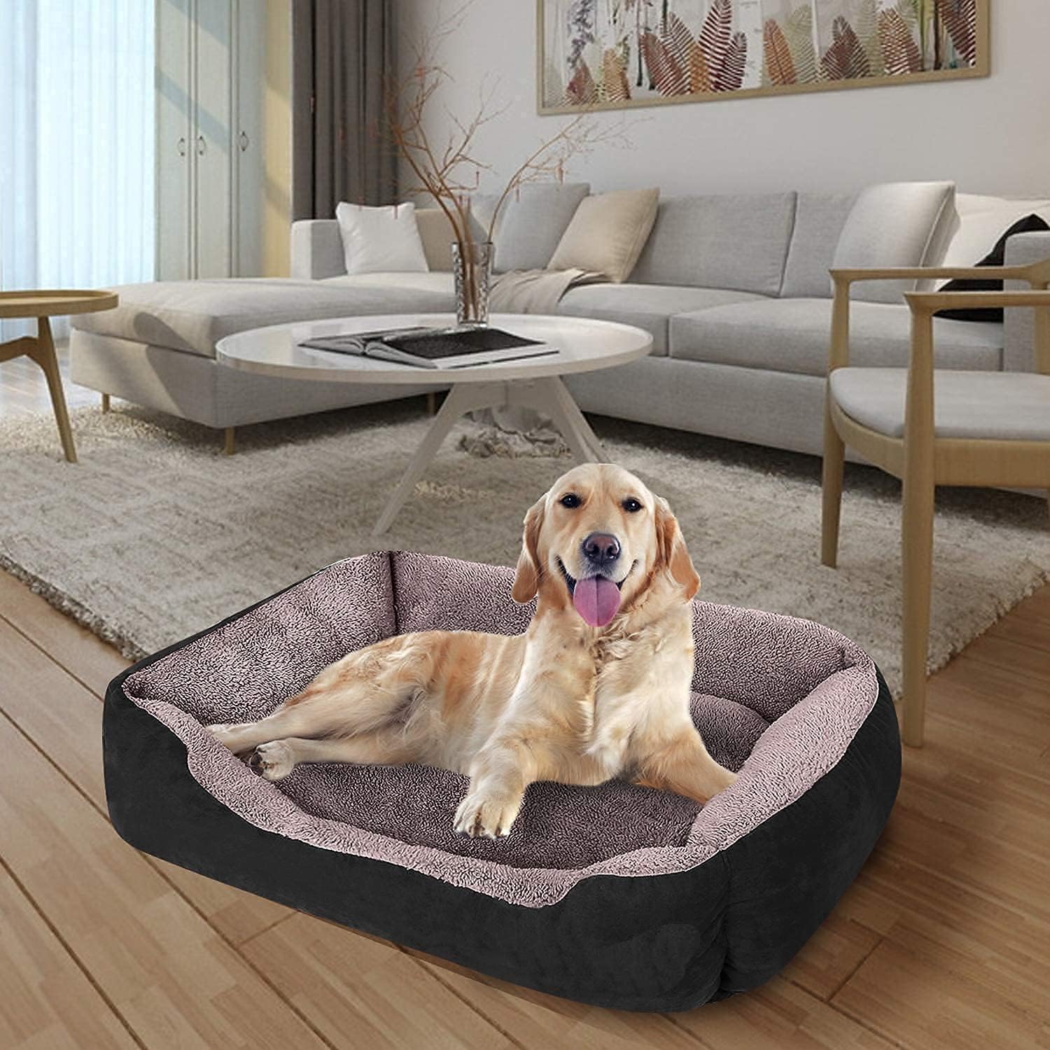 CLOUDZONE Dog Bed Machine Washable Rectangle Breathable Soft Cotton with Nonskid Bottom Extra Large Pet Bed for Medium and Large Dogs or Multiple : Pet Supplies