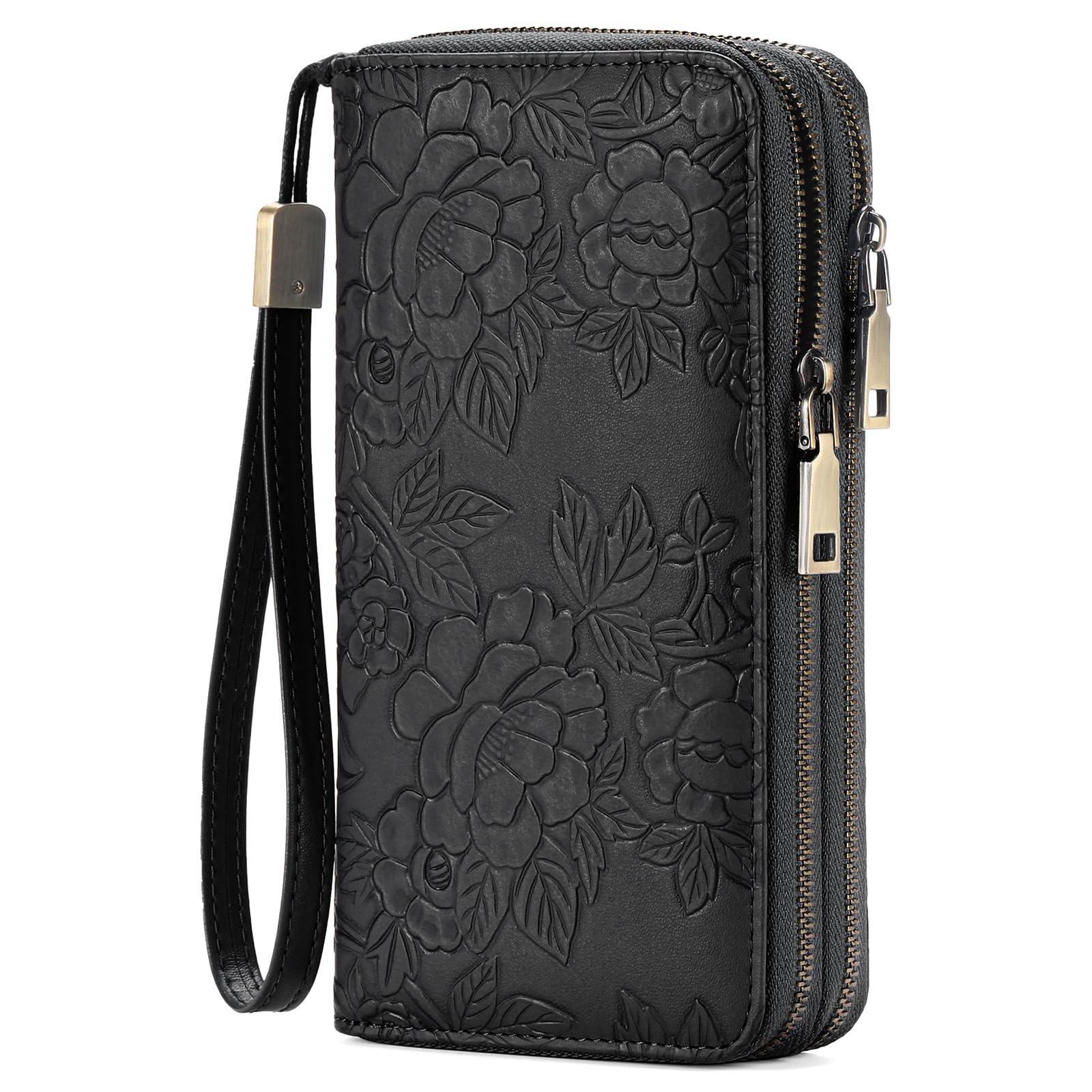 GAEKEAO Carteras de Mujer, Cartera Monedero Mujer Piel, Tarjeteros para Tarjetas de Credito, Bloqueo RFID Billetera, Monedero Tarjetero Mujer con Cremallera Doble
