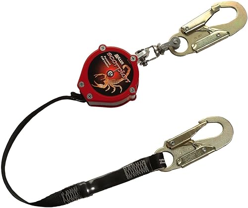 Miniatura 10 de Miller by Honeywell Scorpion - Limitador personal de caída de 9 pies con mosquetón de ojo cautivo y gancho de cierre de acero, capacidad de 310