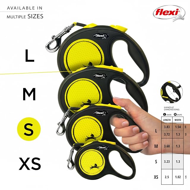 Foto 6 de 7 de flexi Correa retráctil para Perros pequeños de hasta 15 kg, 4,9 m, Amarillo neón