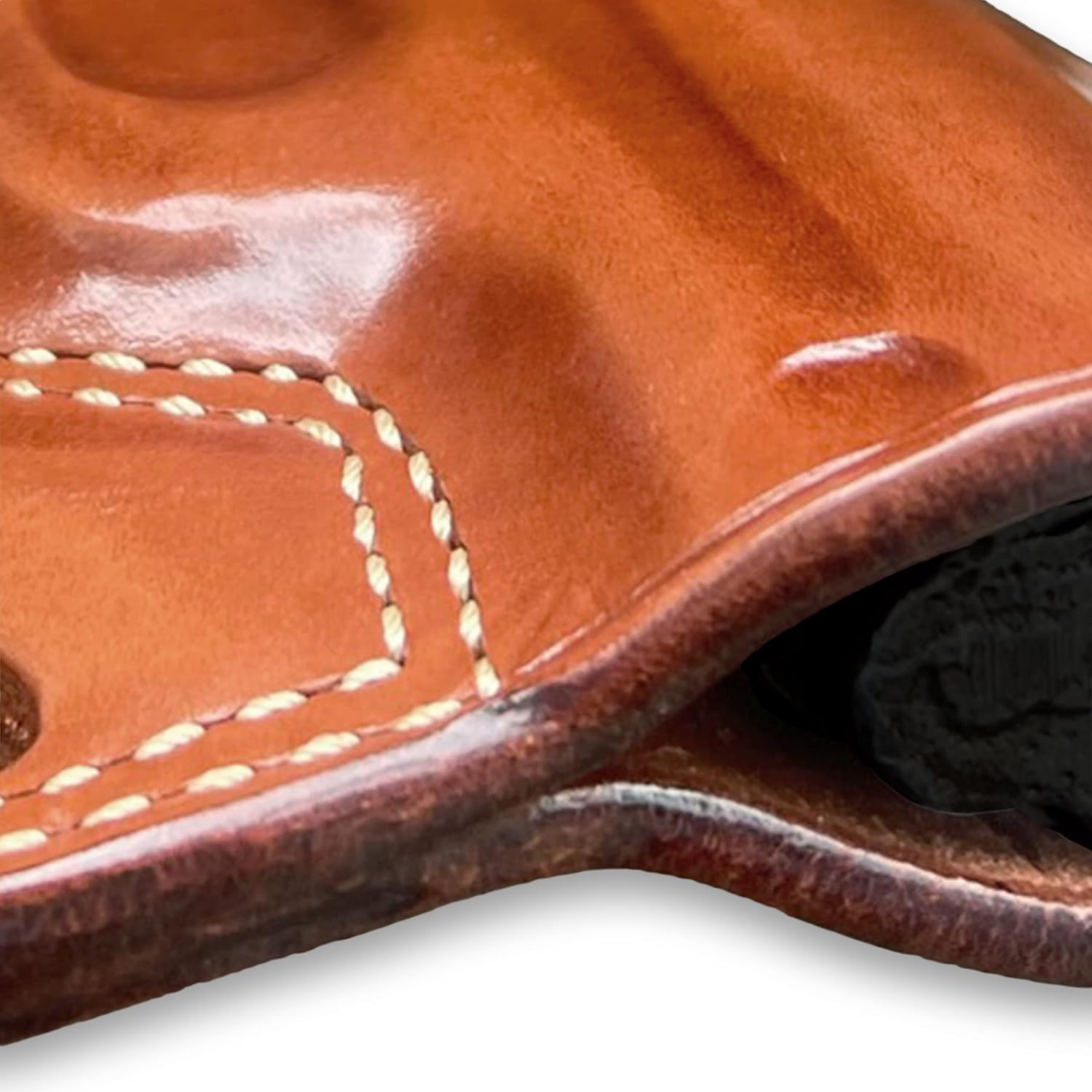 Masc Premium The Ultimate Leather OWB Pancake Holster Open Top Fit Micro 9mm 3.15-inch. Right Hand Draw, Brown Color #1528#
