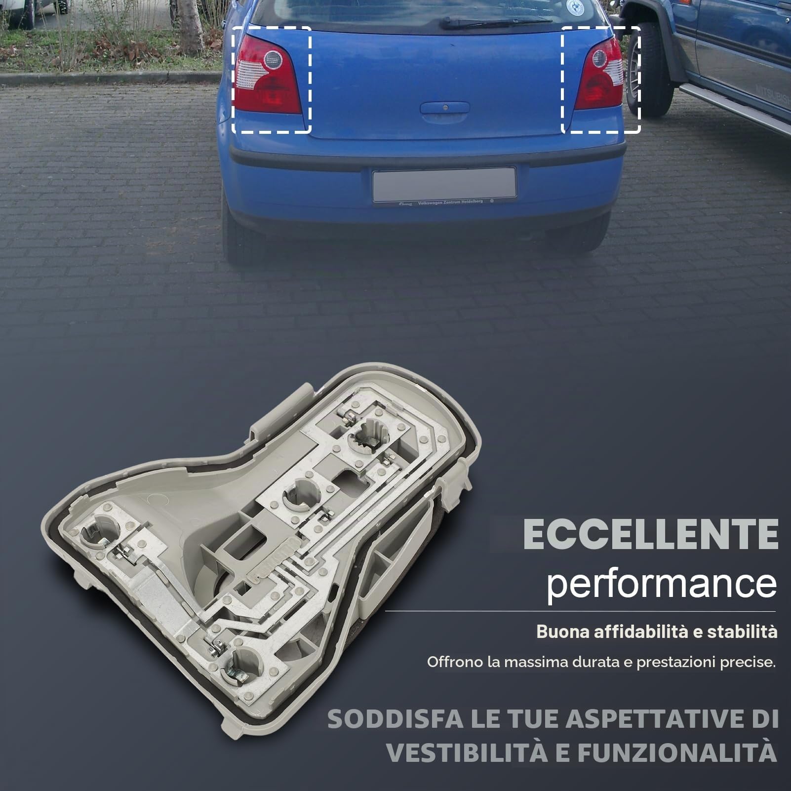 1 paire Portalampada para VW Polo 4(9N3) 2005-2010 Porta Lampada Posteriore Support Lampe pour feu arrière 6Q6945257F 6Q6945258F (Gauche et Droit)