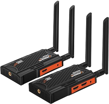 Wireless HDMI Transmitter and Receiver,250m820ft Wireless HDMI Extender Kit with Loop Out,2.4/5.8GHz 1080P Full HD for Streaming from DSLR,Laptop,TV Box,PS4 to TV/Projector IR Support.