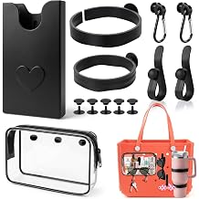7PCS Phone Holder for Bogg Bag, Accessories for Bogg Bag Original M L | Cup Holder, Key Holder and PVC Organizer Insert to Carry Everything Needs White