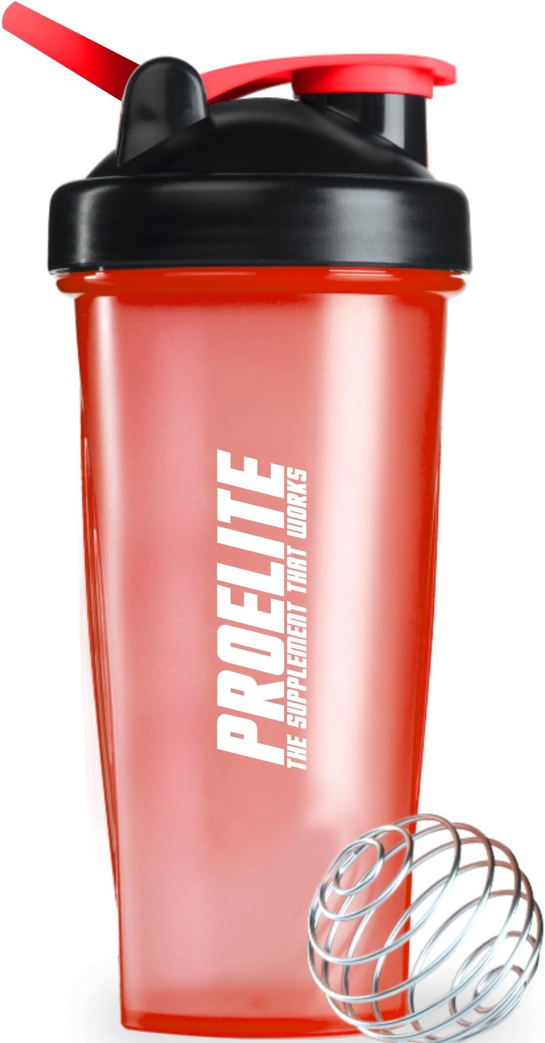 ProElite Unisex's Smart Blender Bottle Shaker Cup, Neon Red, 750 ml