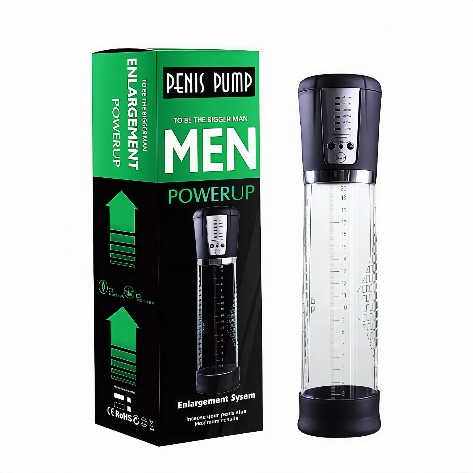 Automatic Penis Pump for Men – Rechargeable Electric Vacuum Pump with 4 Suction Intensities, Smart Pressure Display, Waterproof & Easy to Clean, Male Enhancement Tool,Sex Toys