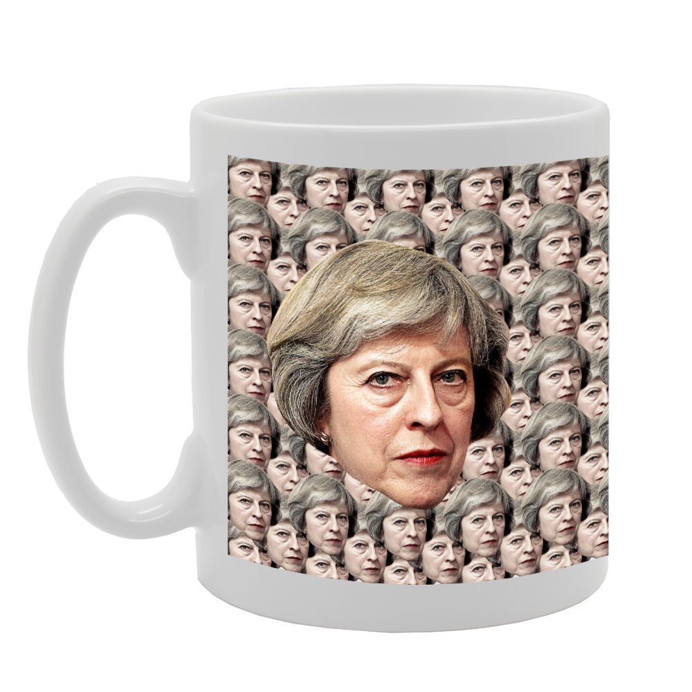 Coralgraph Inc Men's White Mg3894 Annoying Tory Conservative Prime Minister Theresa May Novelty Gift Printed Tea Coffee Ceramic Mug