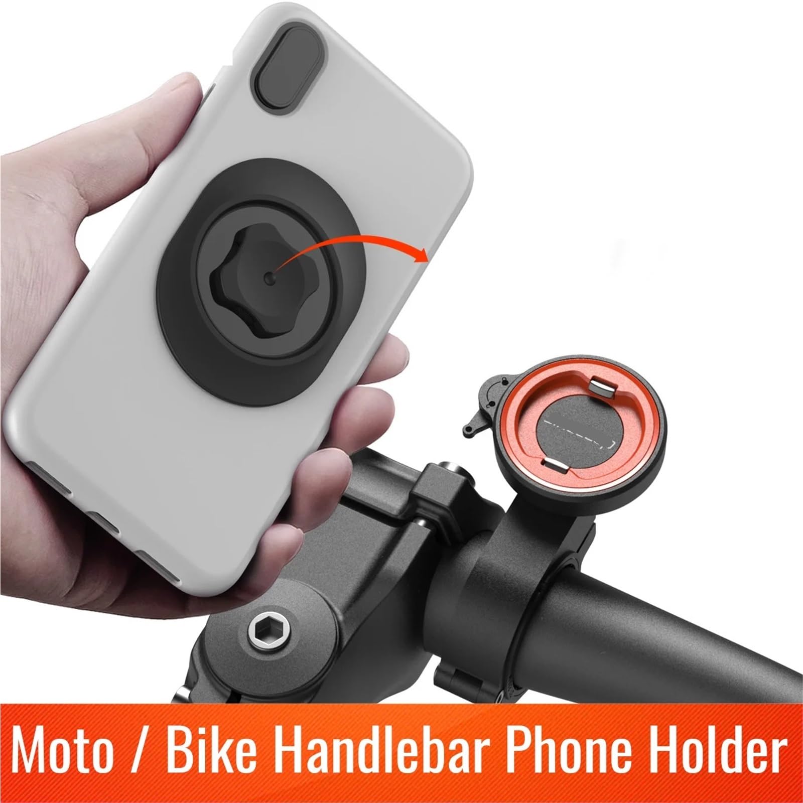 Uchwyty kierownicy telefon komórkowy Uchwyt na telefon do roweru, motocykla, górskiej drogi, skutera, Quick Lock, uniwersalny uchwyt na kierownicę Uchwyt na telefon komórkowy(Mount Pro)